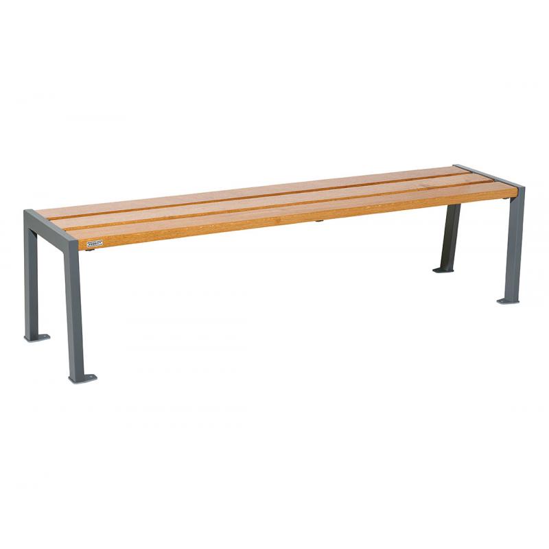 Sitzbank ohne Rückenlehne Silaos® aus Stahl & Holz